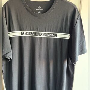 Armani Exchange Men's Black Tee with Logo